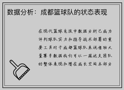 数据分析:成都篮球队的状态表现